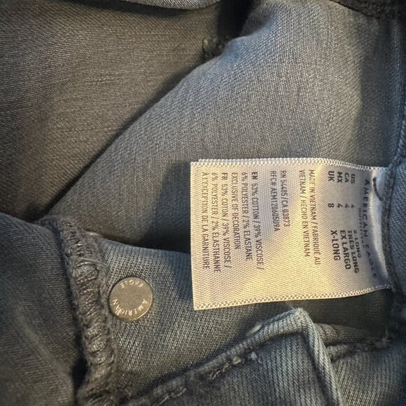 American Eagle Women’s Light Blue Button Fly High Rise Skinny Jeggings 4 X-Long - Picture 5 of 5